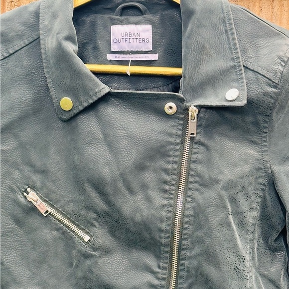Urban Outfitters Women's Faux Suede Leather Jacket Green Size Medium - Picture 11 of 11